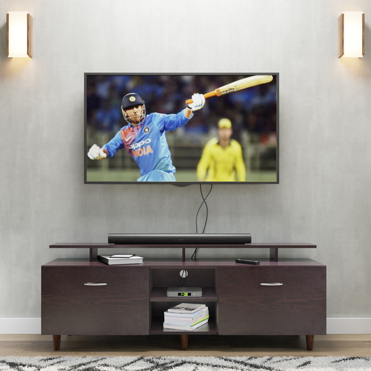 TV Unit | Drawers, Open Shelf & Extension | Single Color TV & Entertainment Unit VIKI FURNITURE Dark Wenge