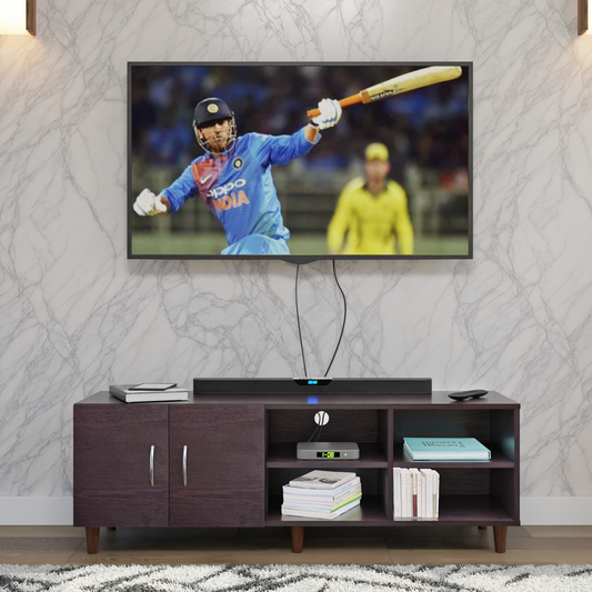 TV Unit | 2 Door, Open Shelves | Single Color TV & Entertainment Unit VIKI FURNITURE