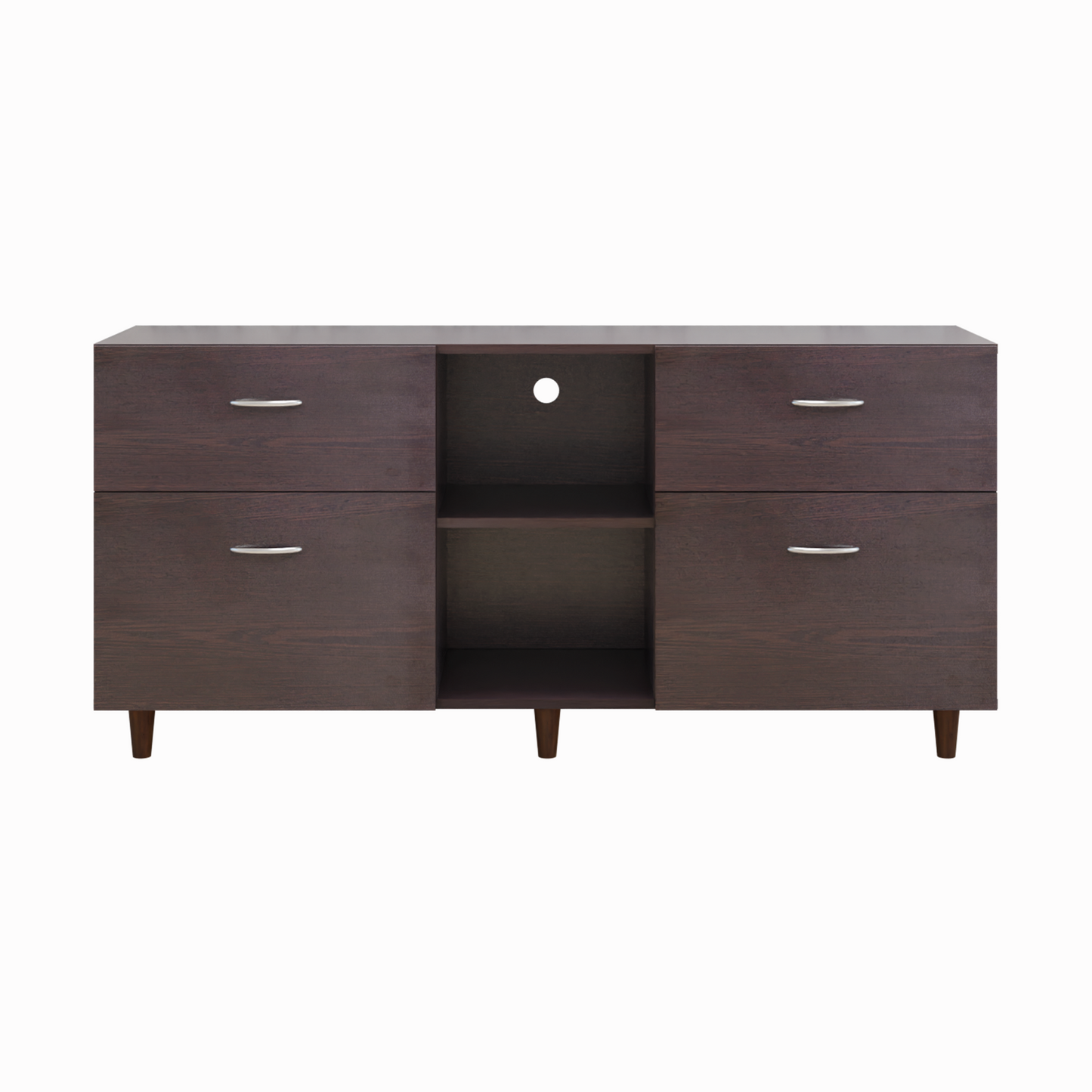 TV unit | 4 Drawers, Open Shelves | Single Color TV & Entertainment Unit VIKI FURNITURE