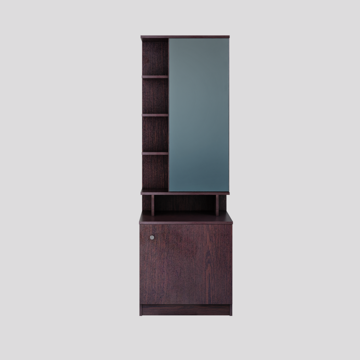 Dressing Table with Mirror Door | Drawer & Open Shelves Dressing Table VIKI FURNITURE