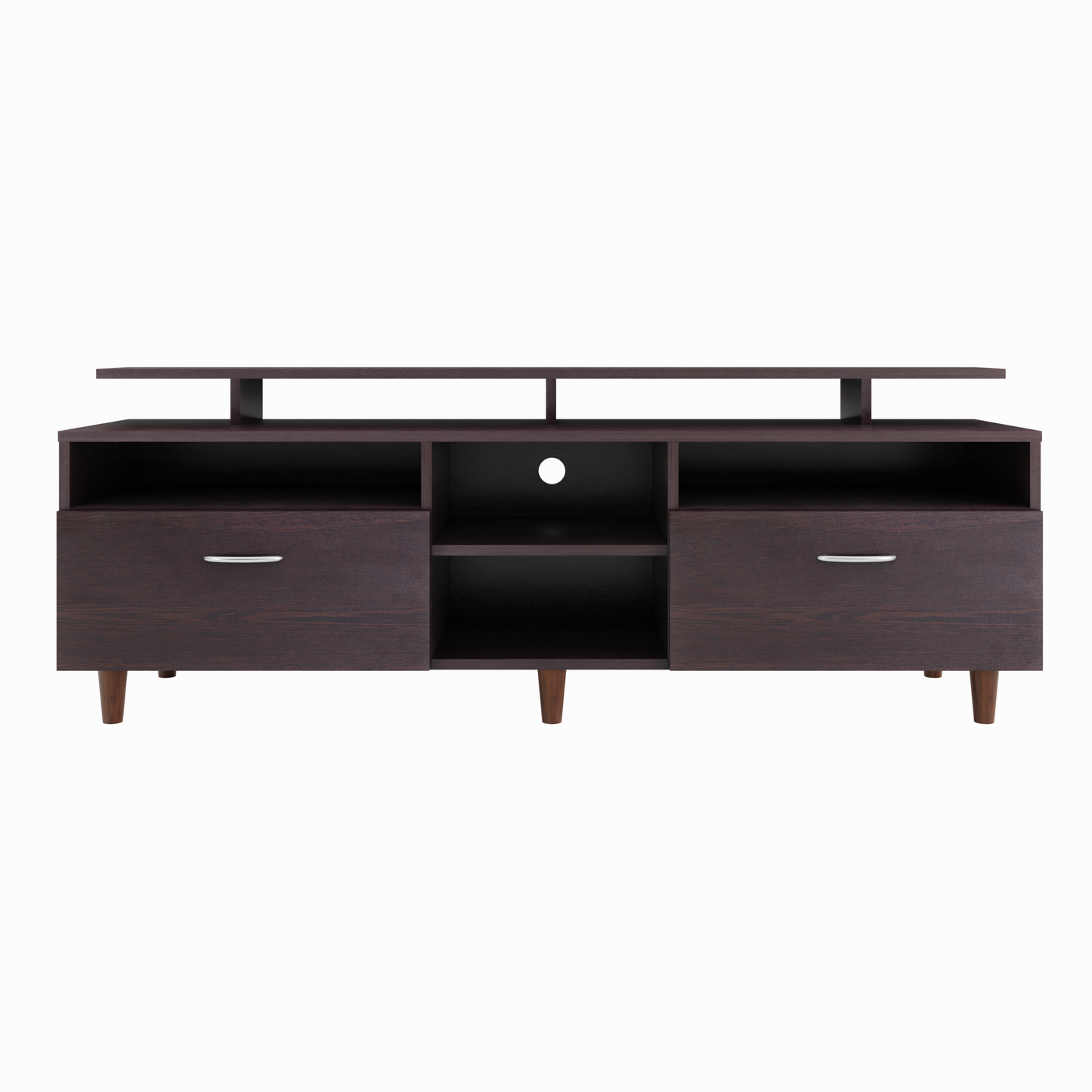 TV Unit | 2 Drawers, Open Shelves & Extension | Single Color TV & Entertainment Unit VIKI FURNITURE