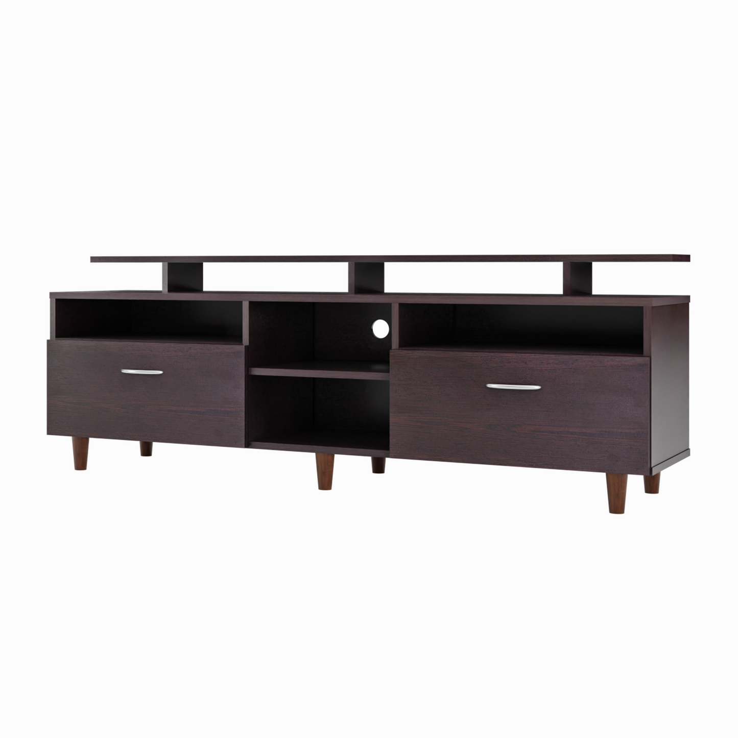 TV Unit | 2 Drawers, Open Shelves & Extension | Single Color TV & Entertainment Unit VIKI FURNITURE