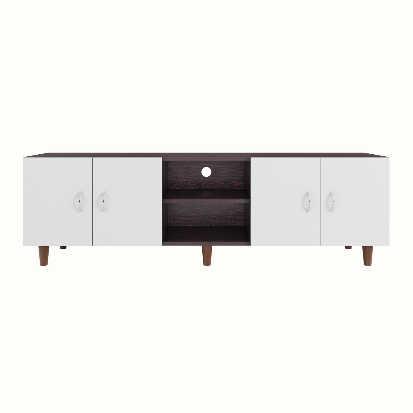 TV unit | 4 Doors, Open Shelves | Dual Color TV & Entertainment Unit VIKI FURNITURE