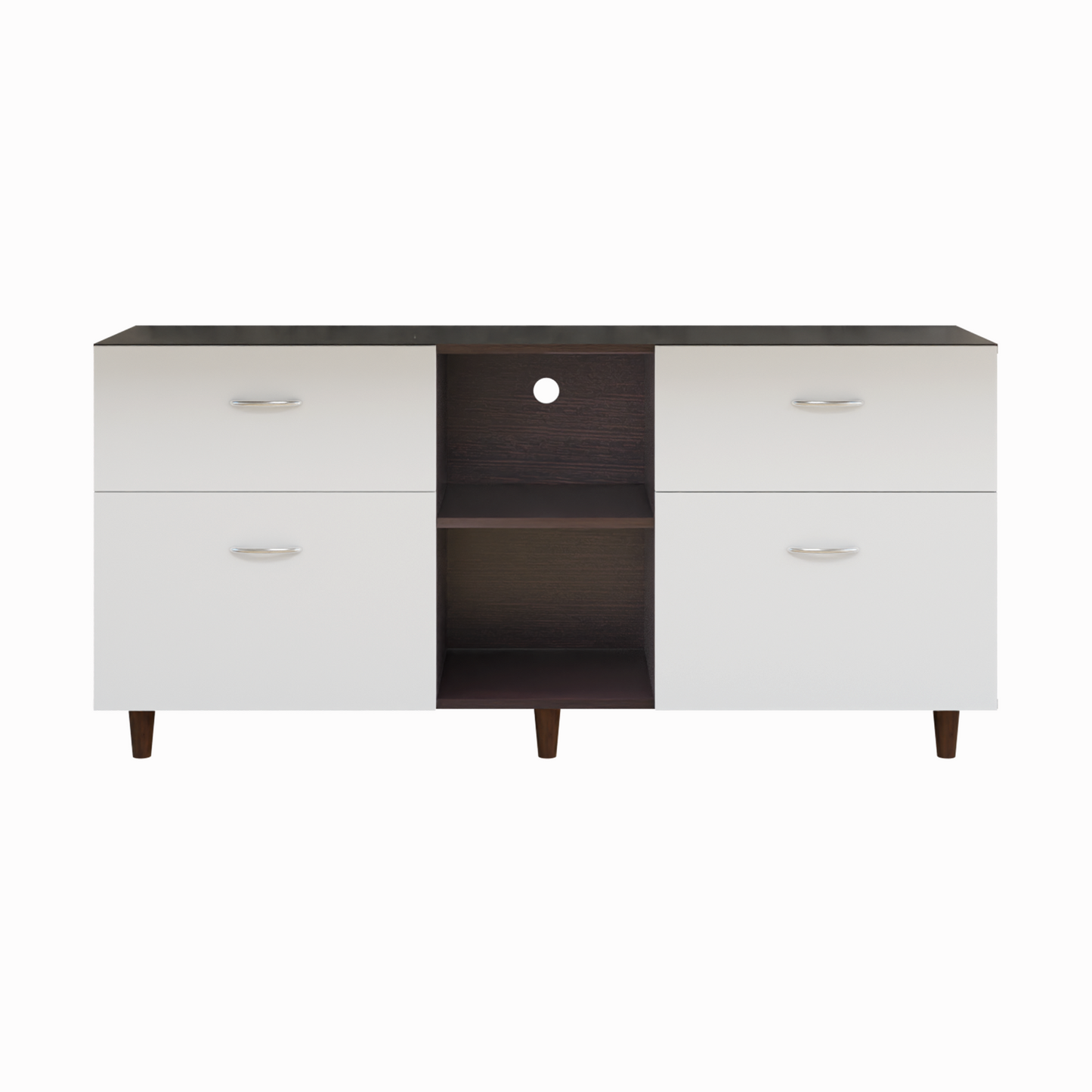 TV unit | 4 Drawers, Open Shelves | Dual Color TV & Entertainment Unit VIKI FURNITURE