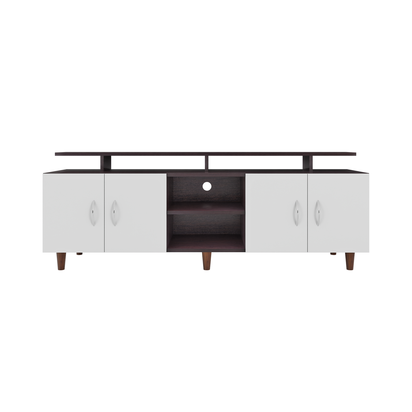 TV unit | 4 Doors, Open Shelves & Extension | Dual Color TV & Entertainment Unit VIKI FURNITURE
