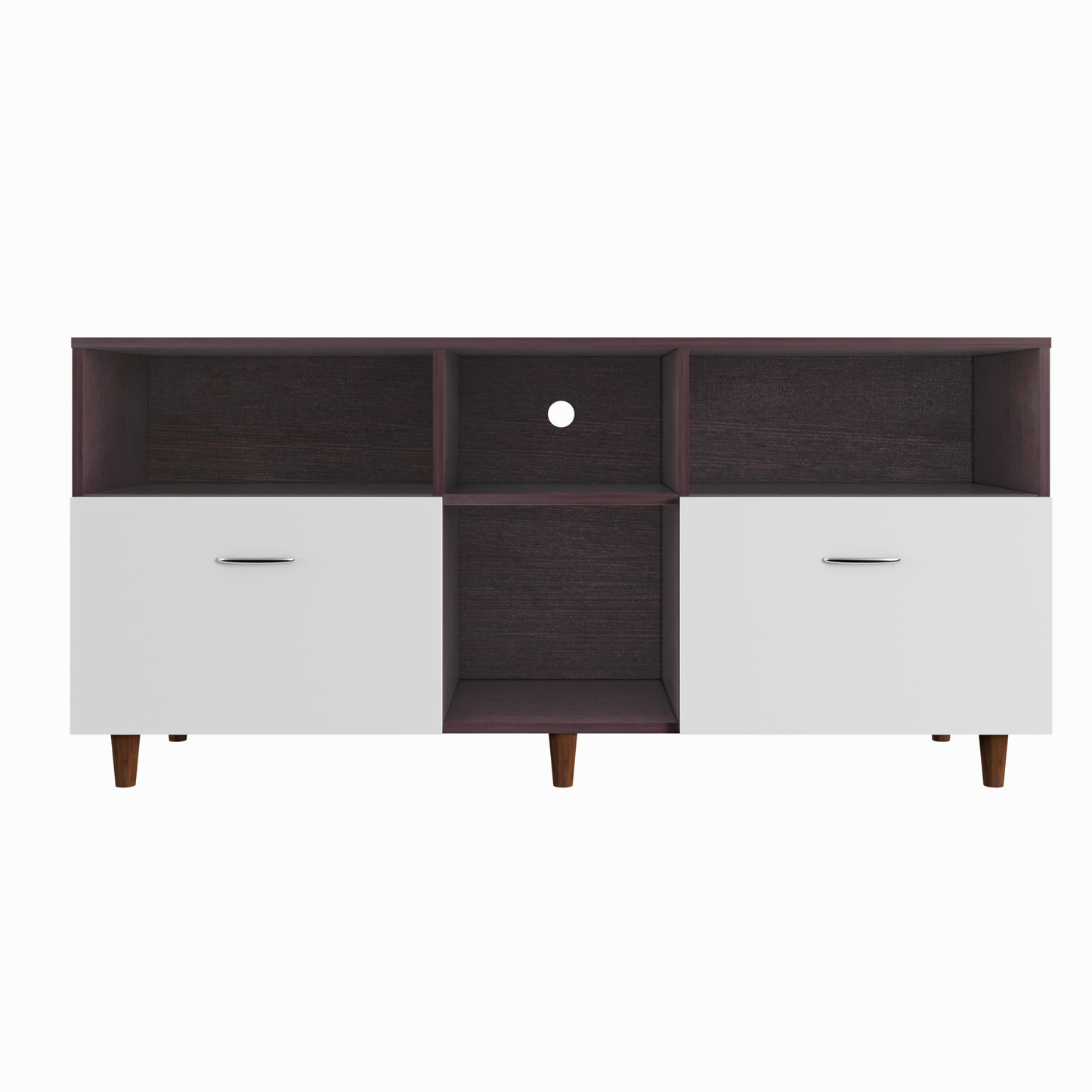 TV unit | 2 Drawers, Shelf & Open Shelves | Dual Color TV & Entertainment Unit VIKI FURNITURE