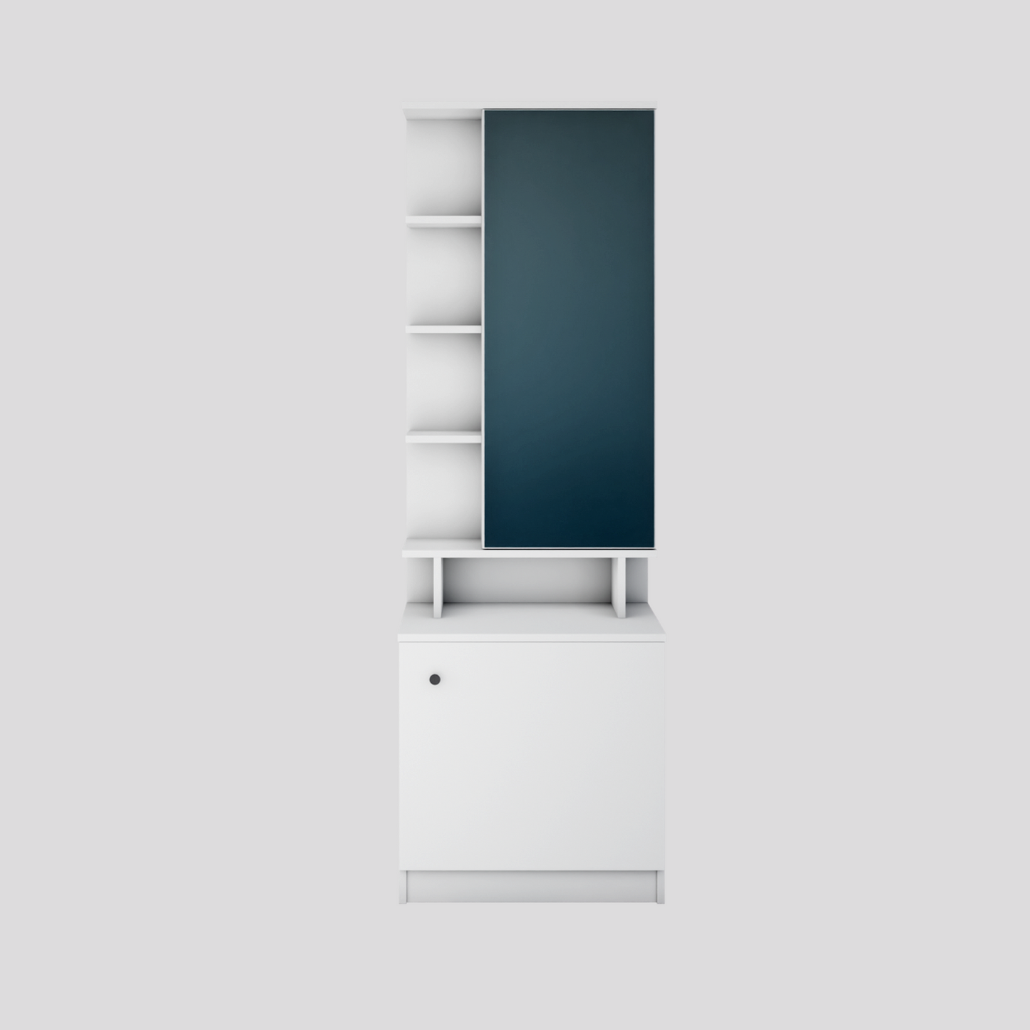 Dressing Table with Mirror Door | Drawer & Open Shelves Dressing Table VIKI FURNITURE