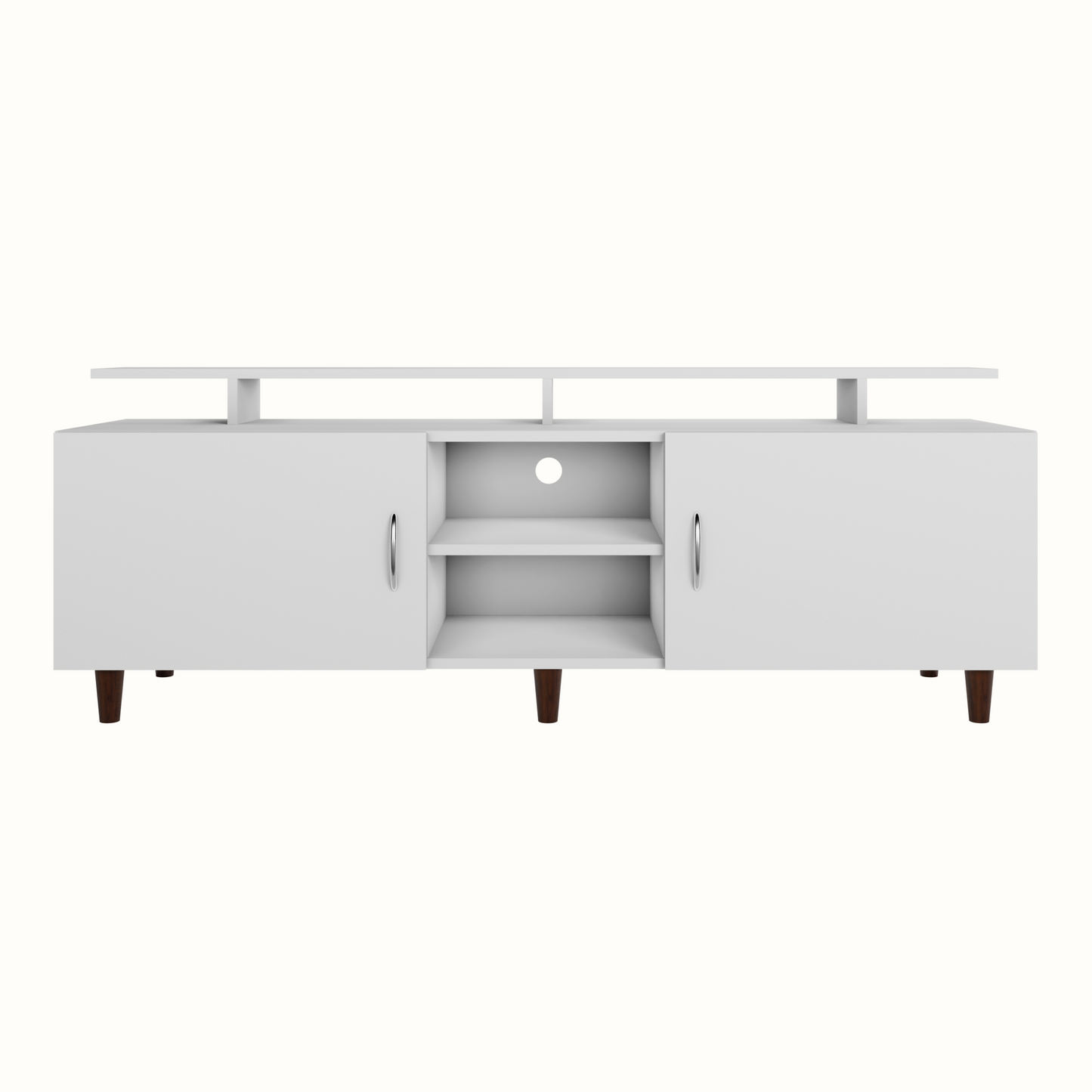TV unit | 2 Doors, Open Shelves & Extension | Single Color TV & Entertainment Unit VIKI FURNITURE