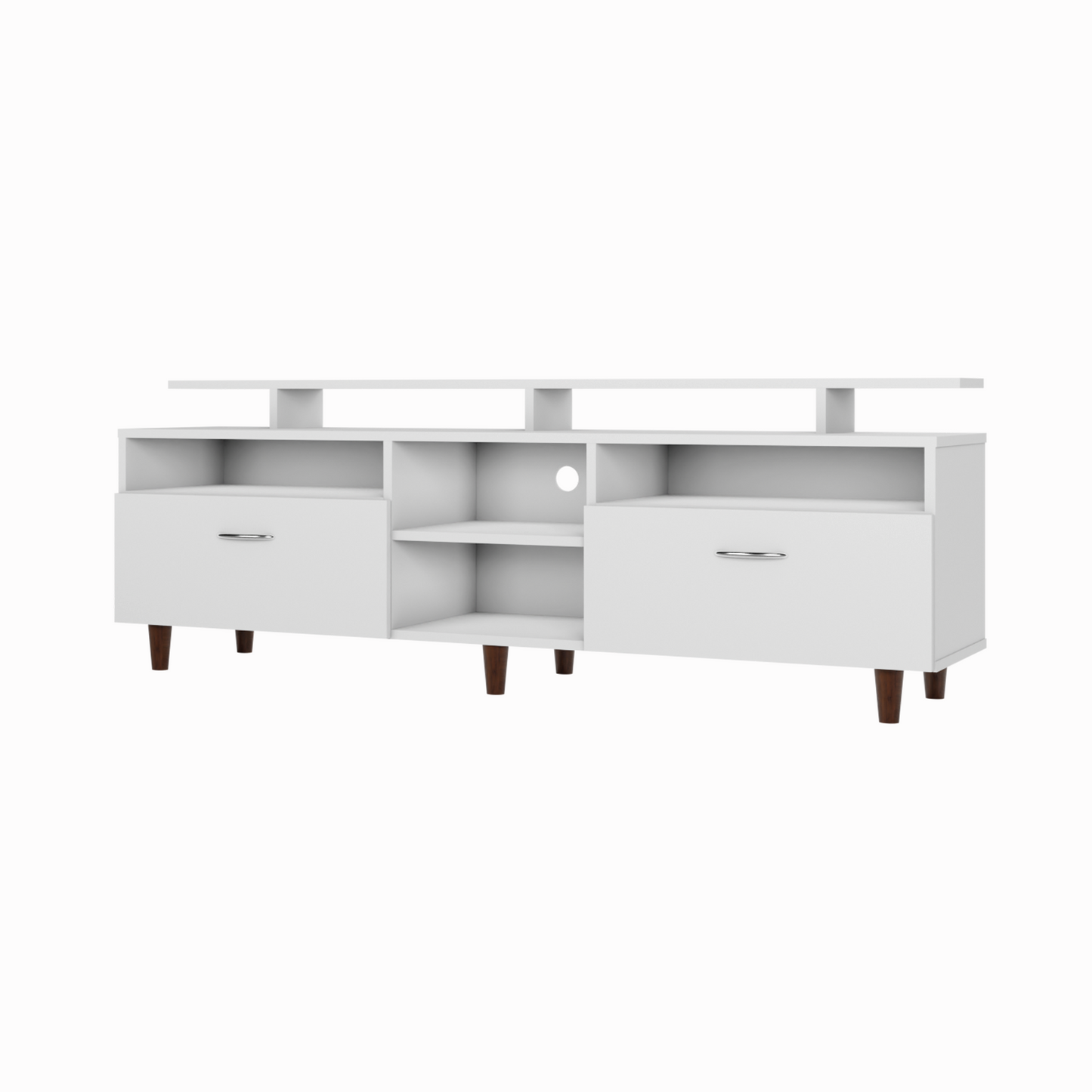 TV Unit | 2 Drawers, Open Shelves & Extension | Single Color TV & Entertainment Unit VIKI FURNITURE