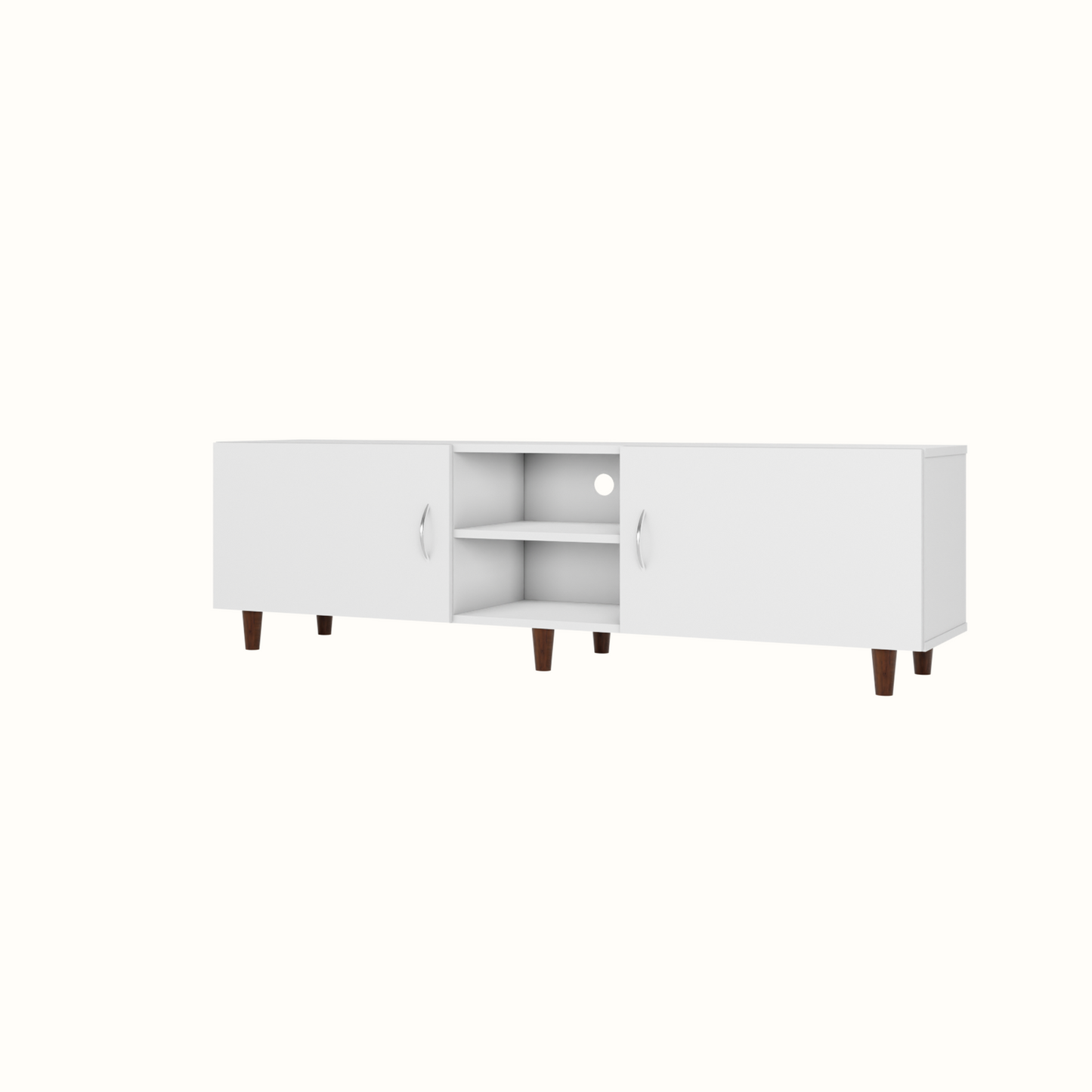 TV Unit | 2 Doors, Open Shelves | Single Color TV & Entertainment Unit VIKI FURNITURE