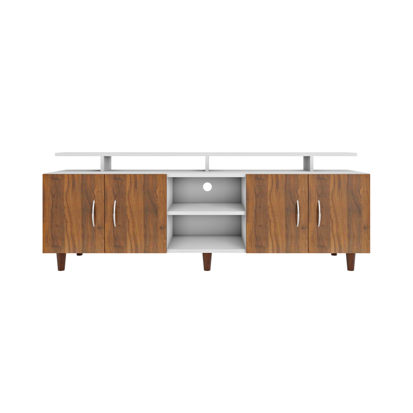 TV unit | 4 Doors, Open Shelves & Extension | Dual Color TV & Entertainment Unit VIKI FURNITURE