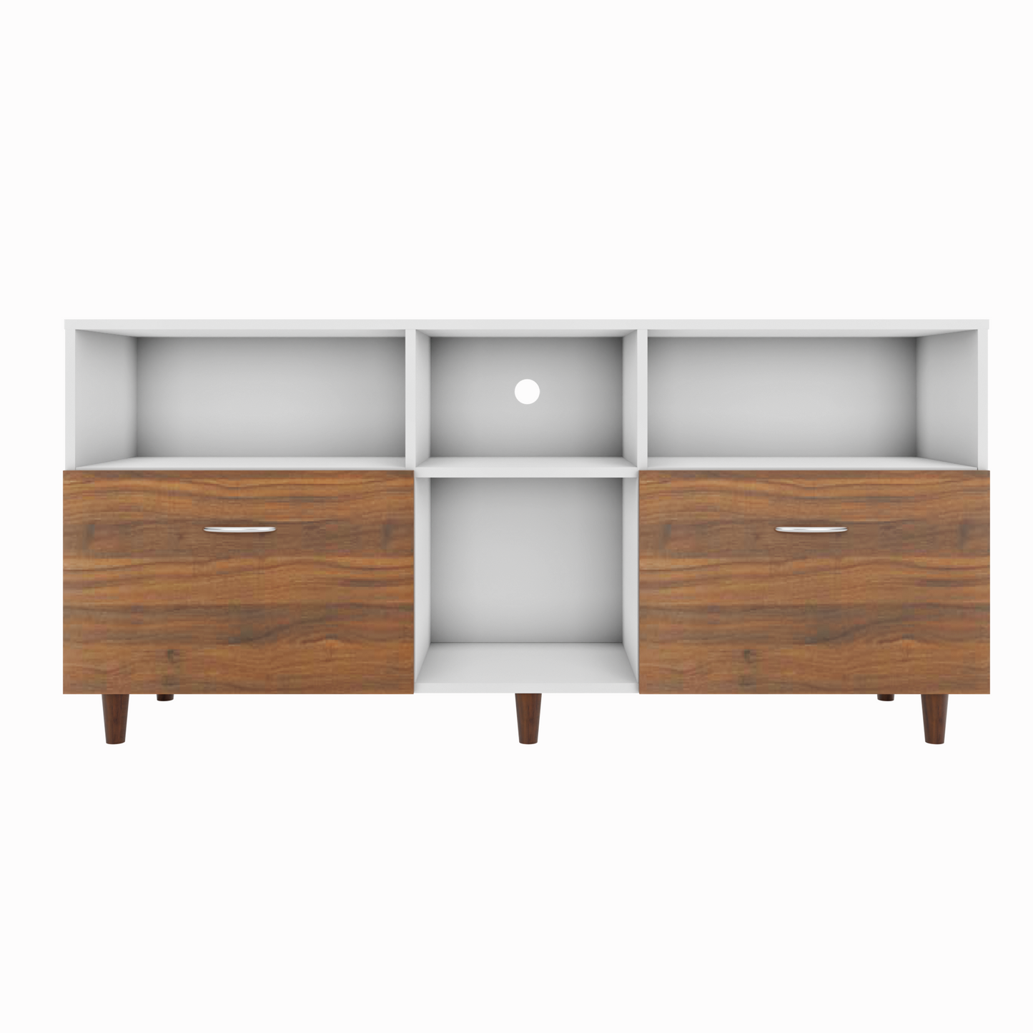 TV unit | 2 Drawers, Shelf & Open Shelves | Dual Color TV & Entertainment Unit VIKI FURNITURE
