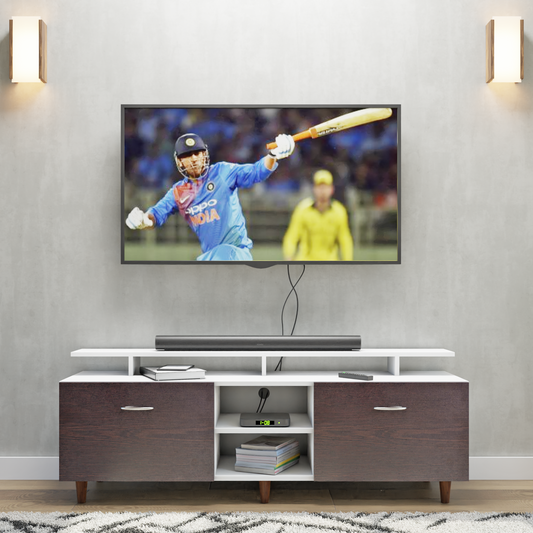 TV Unit | Drawers, Open Shelf & Extension | Dual Color TV & Entertainment Unit VIKI FURNITURE Frosty White with Dark Wenge