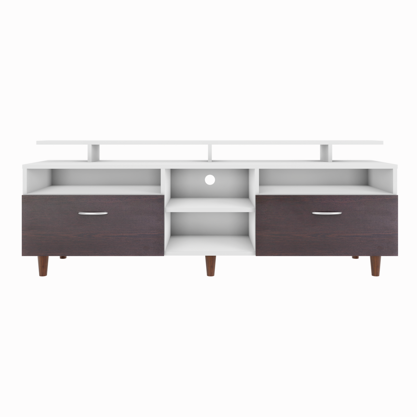 TV Unit | 2 Drawers, Open Shelves & Extension | Dual Color TV & Entertainment Unit VIKI FURNITURE