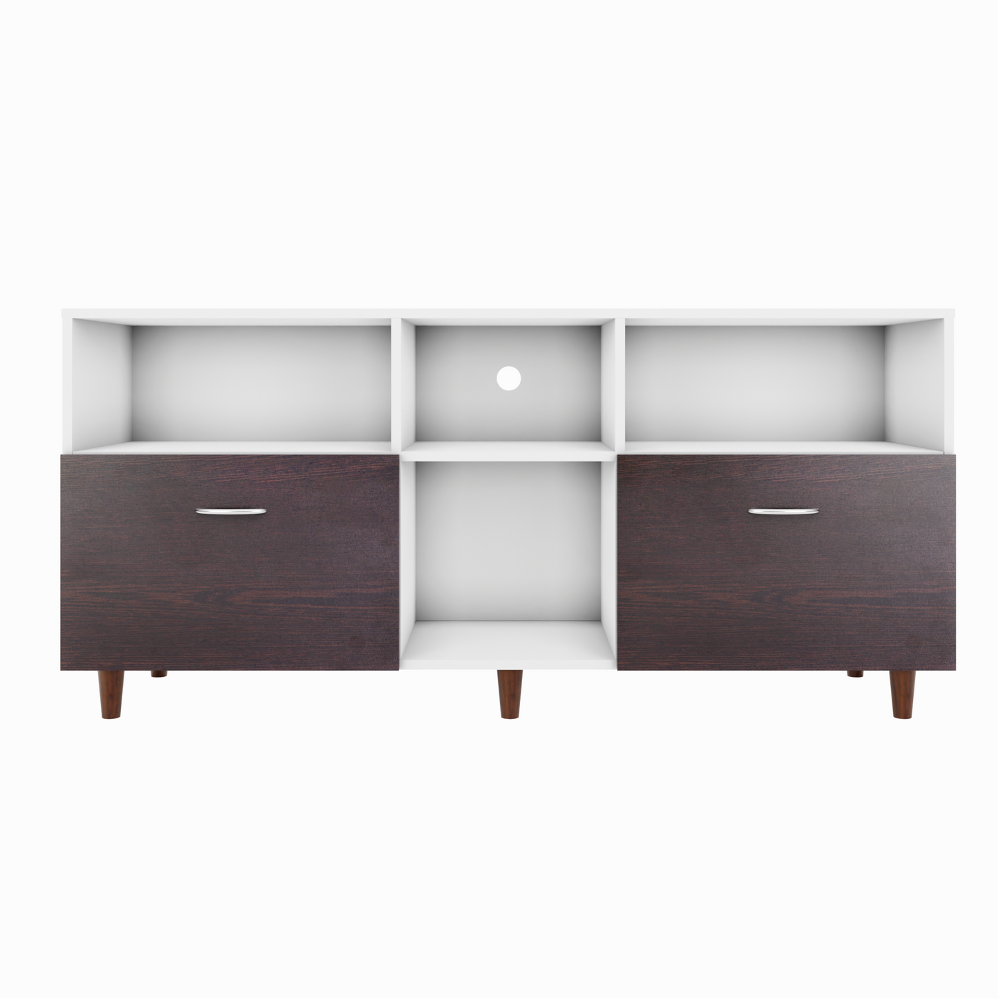 TV unit | 2 Drawers, Shelf & Open Shelves | Dual Color TV & Entertainment Unit VIKI FURNITURE
