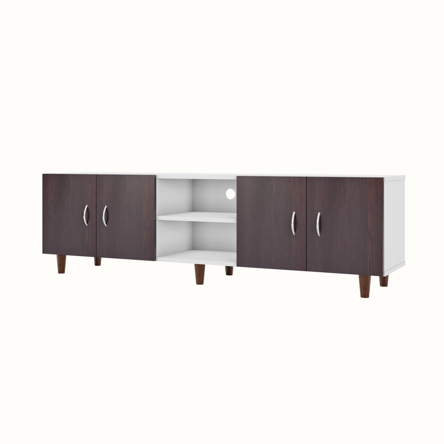 TV unit | 4 Doors, Open Shelves | Dual Color TV & Entertainment Unit VIKI FURNITURE