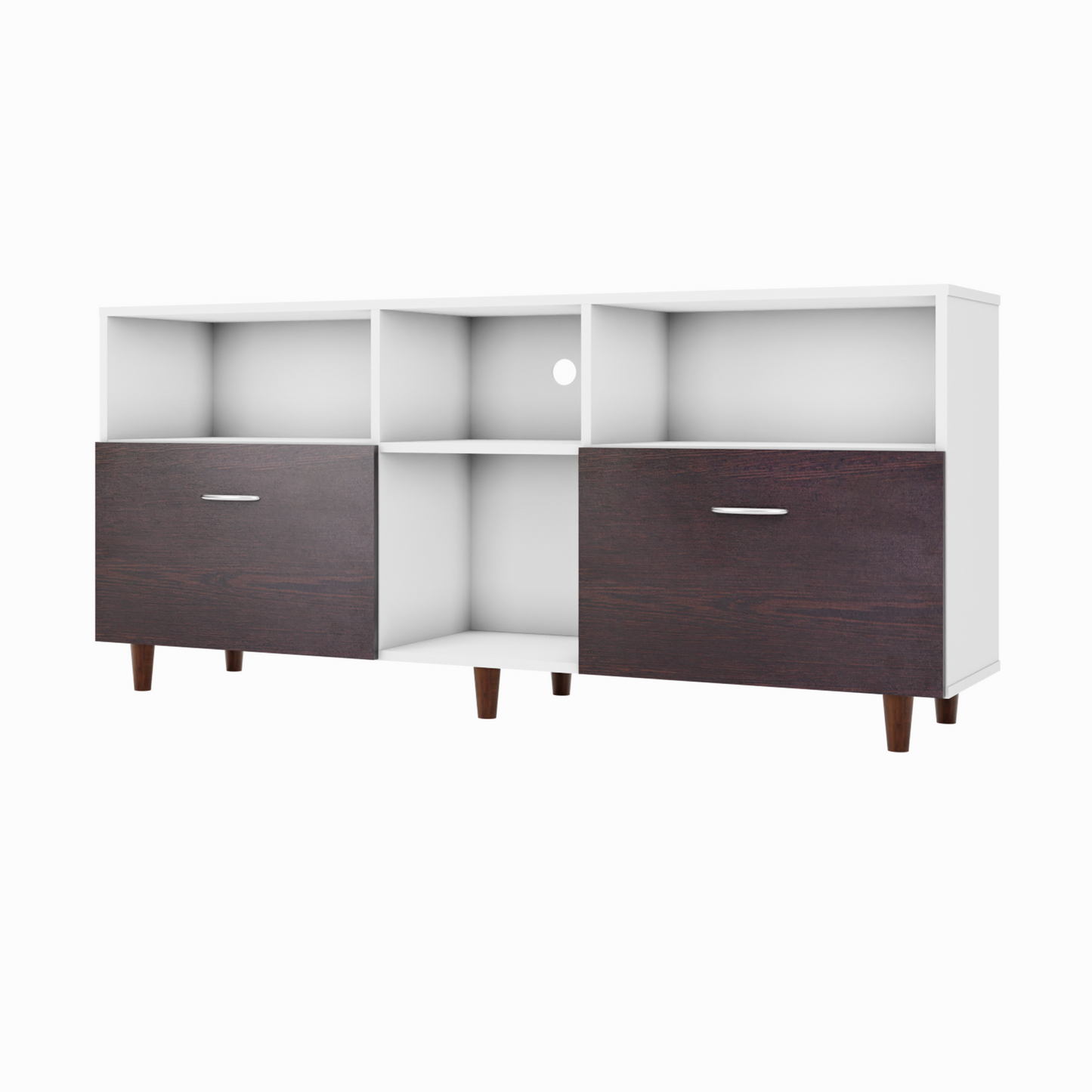 TV unit | 2 Drawers, Shelf & Open Shelves | Dual Color TV & Entertainment Unit VIKI FURNITURE