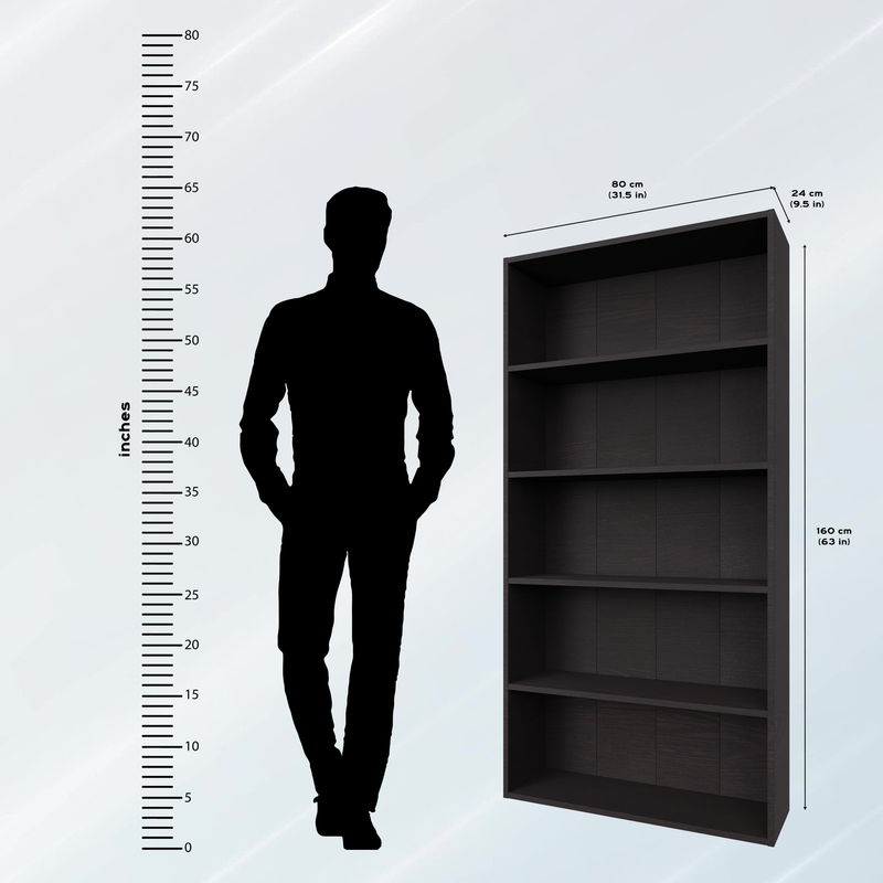 URAN | Bookcase/Bookshelf, 5 Shelf Bookcases & Standing Shelves VIKI FURNITURE   