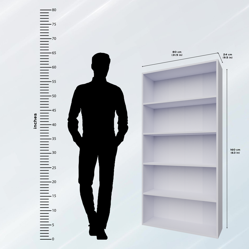 URAN | Bookcase/Bookshelf, 5 Shelf Bookcases & Standing Shelves VIKI FURNITURE