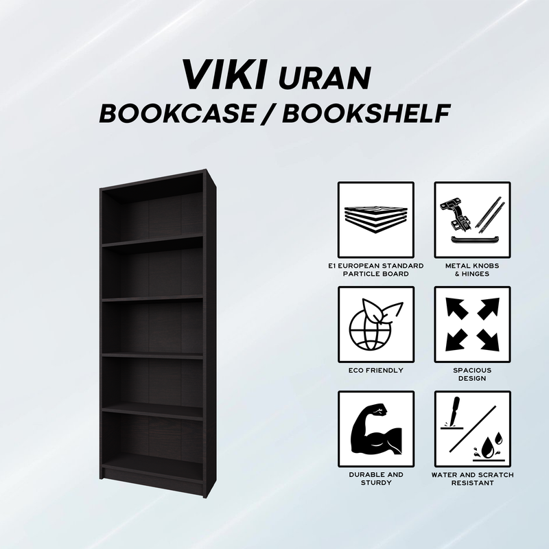 AGAM | Bookcase/Bookshelf , 5 Shelf Bookcases & Standing Shelves VIKI FURNITURE   