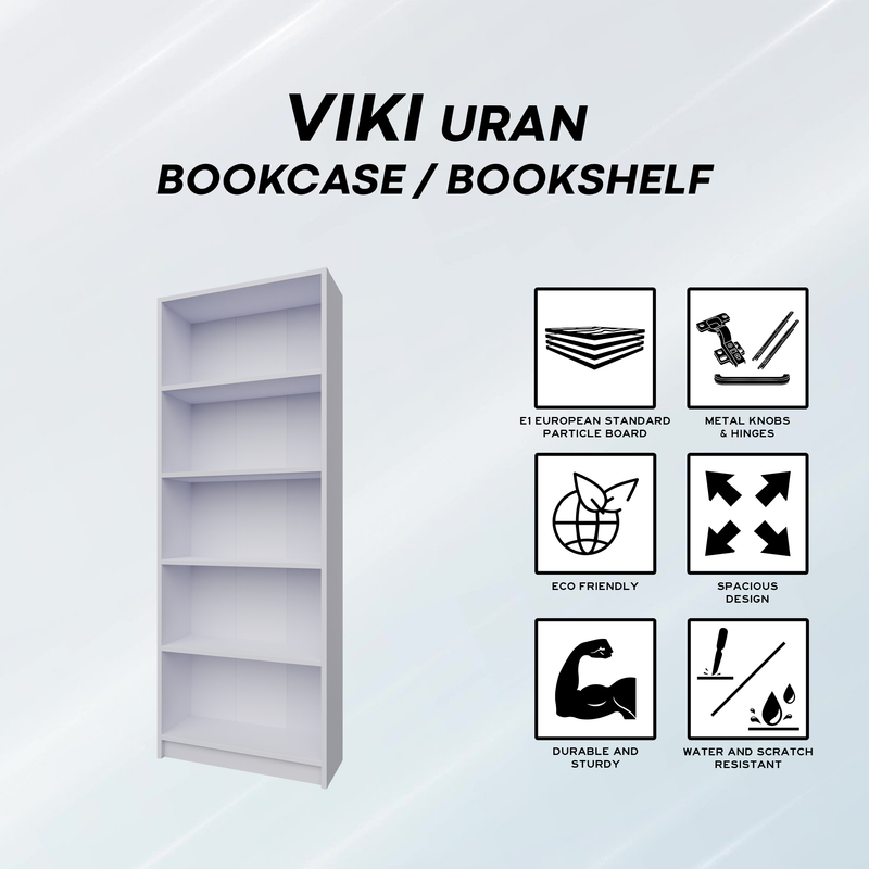 AGAM | Bookcase/Bookshelf , 5 Shelf Bookcases & Standing Shelves VIKI FURNITURE   