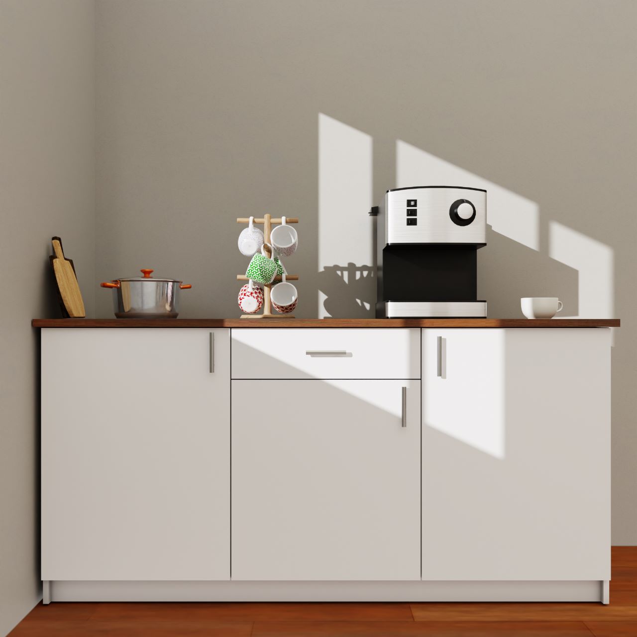 VIKI Kitchen Base Cabinets with 1 drawer , 3 doors - size : 180x88x60 CM ( Frosty White ) kitchen cabinet VIKI FURNITURE