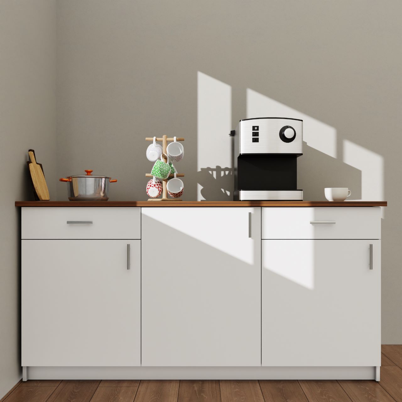 VIKI Kitchen Base Cabinets with 2 drawer , 3 doors - size : 180x88x60 CM ( Frosty White ) kitchen cabinet VIKI FURNITURE
