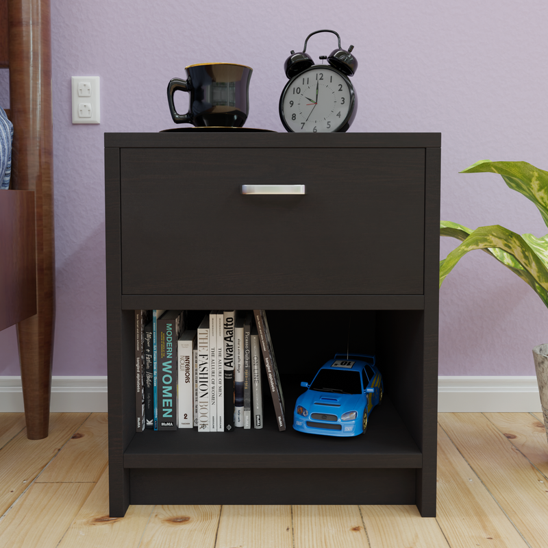 PUVIK | Bedside table, Single Drawer Nightstands VIKI FURNITURE Wenge