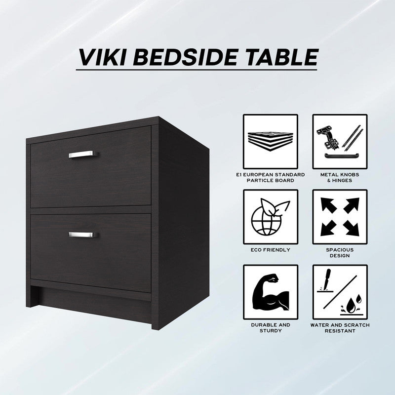 PUVIK | Bedside table, Double Drawer Nightstands VIKI FURNITURE   