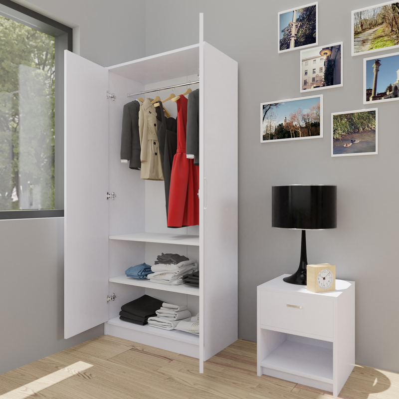 AVIRA | Wardrobe , Hinged | 2 Inset Door Wardrobes VIKI FURNITURE Brussel Walnut