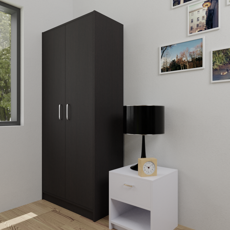 AVIRA | Wardrobe , Hinged | 2 Inset Door Wardrobes VIKI FURNITURE Dark Wenge  