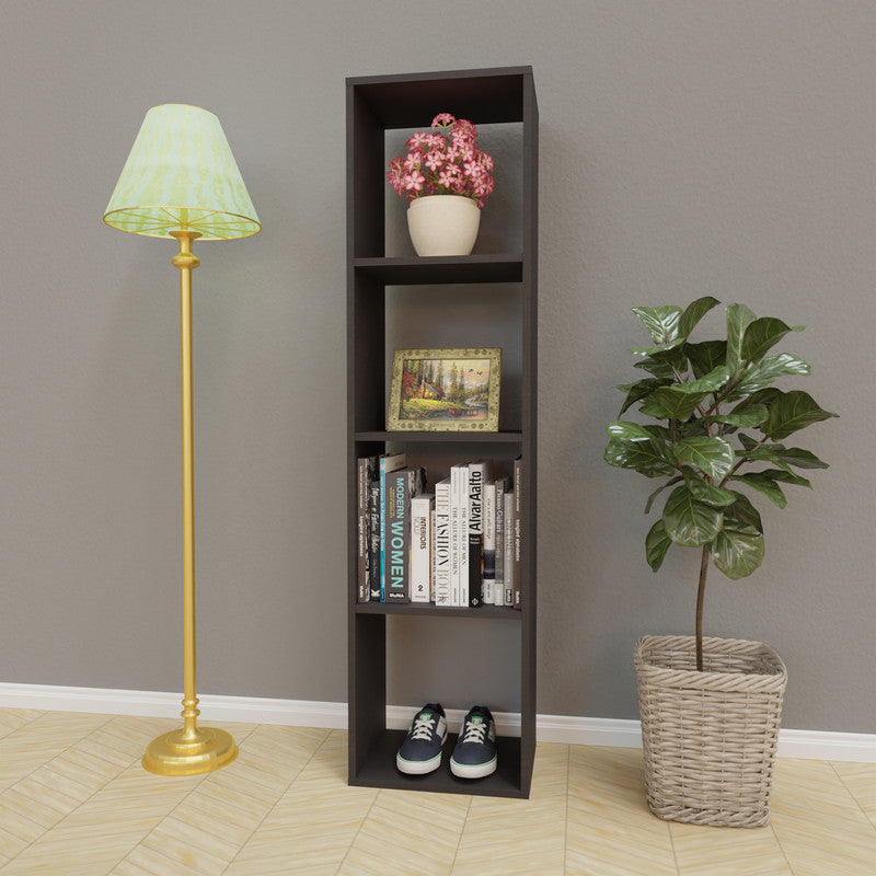 PORUNAI | Shelving Unit, 1x4 Shelving VIKI FURNITURE Dark Wenge