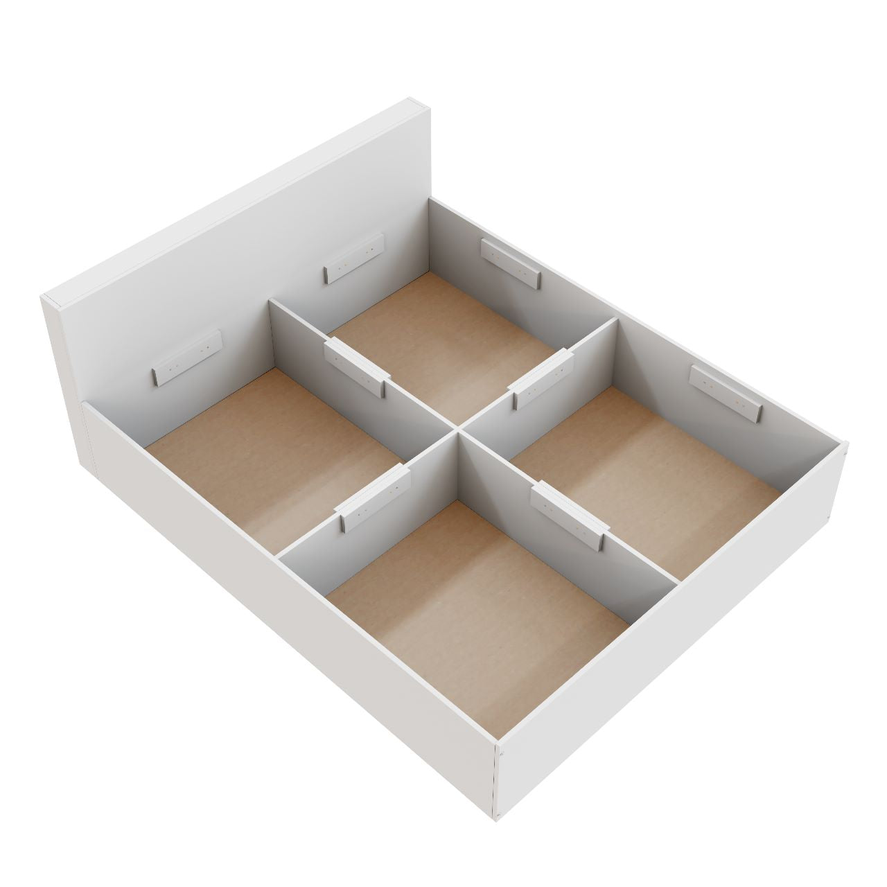 VIKI Engineered Wood Bed (Queen size)-2100x1700x800-Frosty white & Wenge Bedroom Furniture Sets VIKI FURNITURE