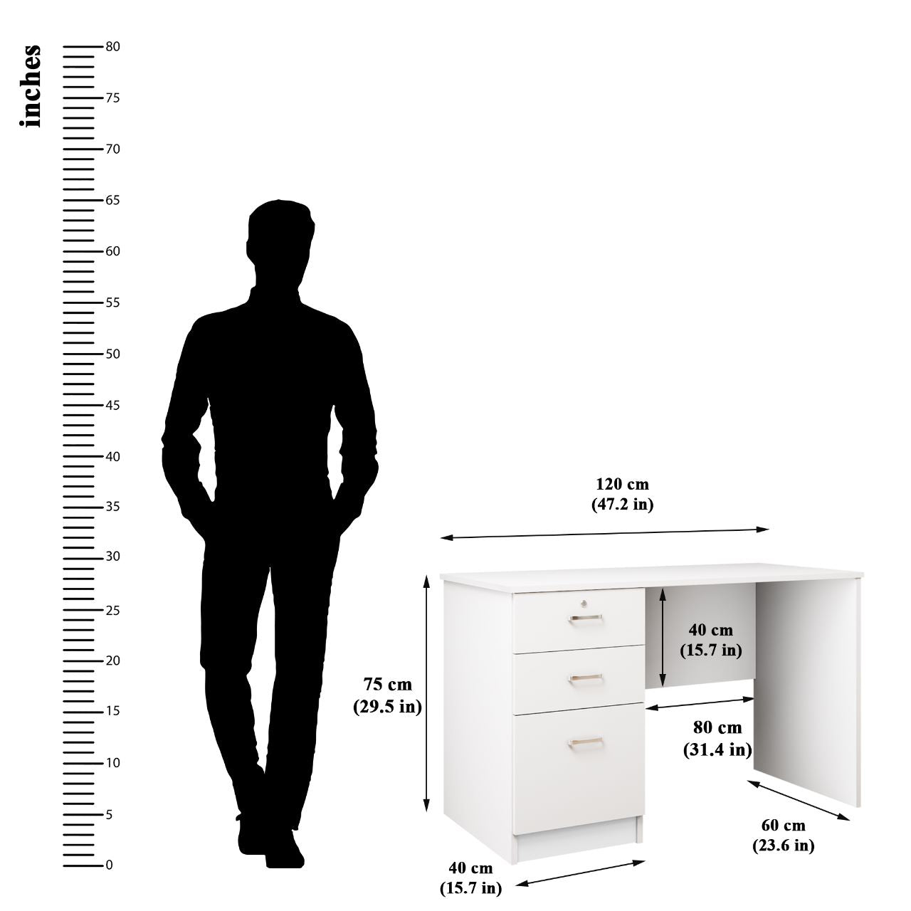 VIKI Engineered Wood Desk/Study Table(Suede Finish, Frosty White and wenge ) KANALI