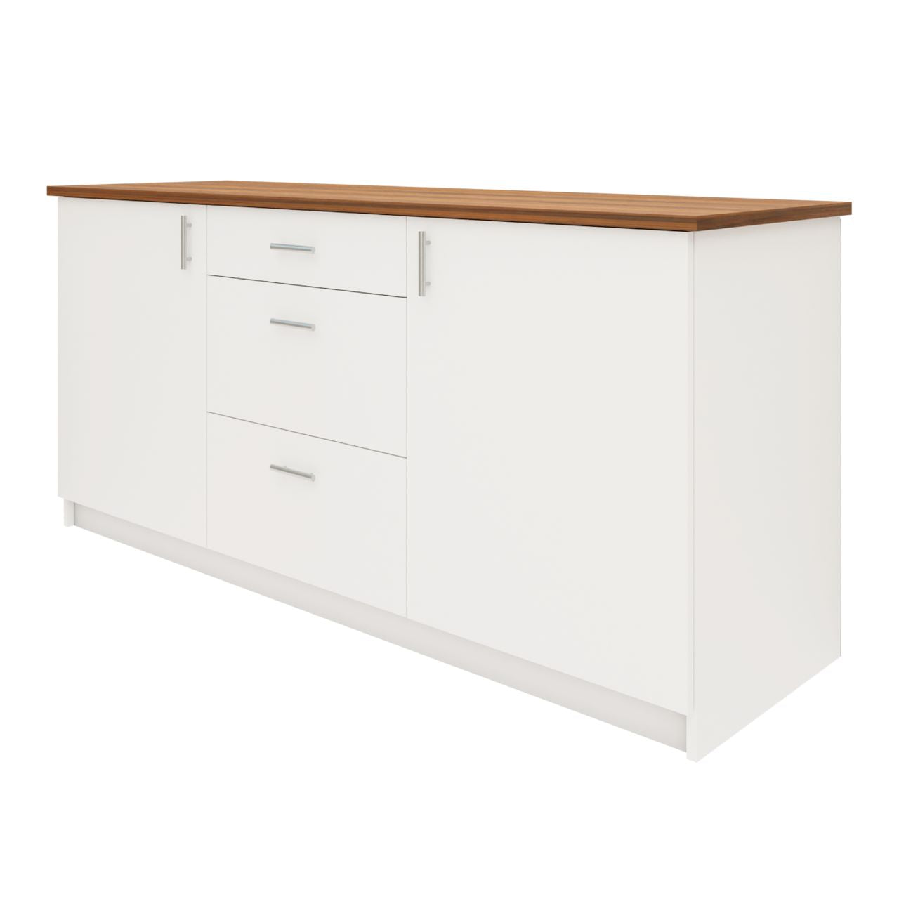 VIKI Kitchen Base Cabinets with 3 drawer cabin , 2 doors - size : 180x88x60 CM ( Frosty White ) kitchen cabinet VIKI FURNITURE