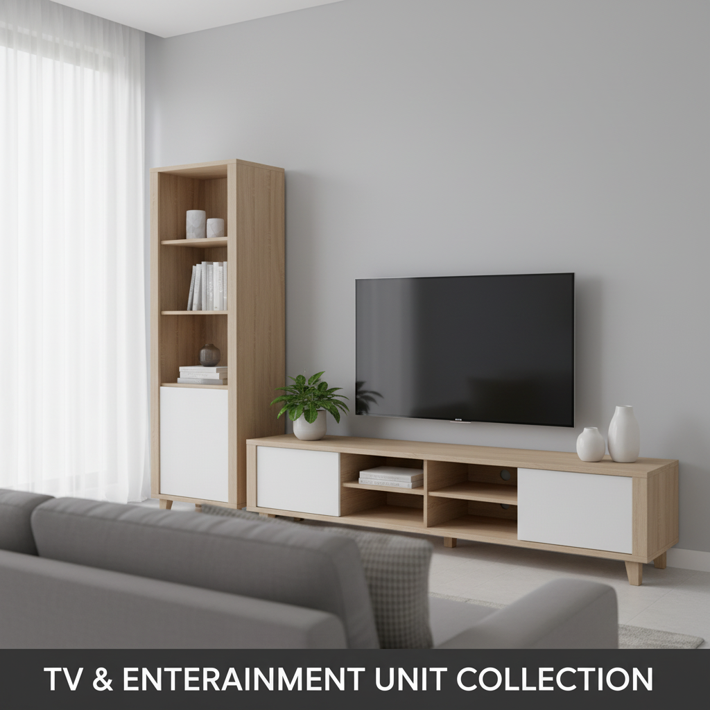 Sleek minimalist TV stand for LED TVs in contemporary Indian homes