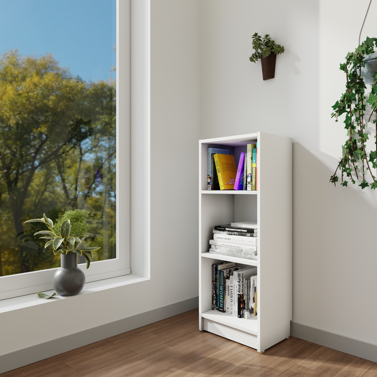 VIKI | BODHI | Bookrack / Bookshelves, Frosty White, Dark Wenge, Brussel Walnut