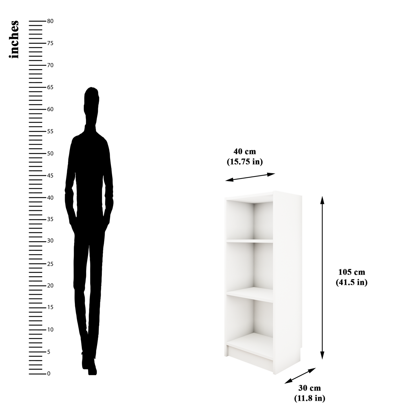 VIKI | BODHI | Bookrack / Bookshelves, Frosty White, Dark Wenge, Brussel Walnut