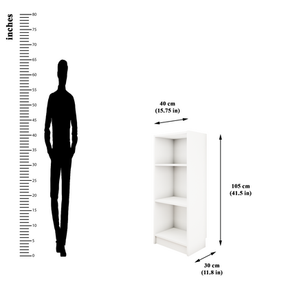 VIKI | BODHI | Bookrack / Bookshelves, Frosty White, Dark Wenge, Brussel Walnut