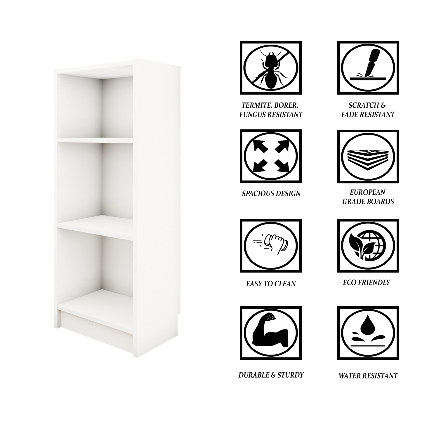 VIKI | BODHI | Bookrack / Bookshelves, Frosty White, Dark Wenge, Brussel Walnut