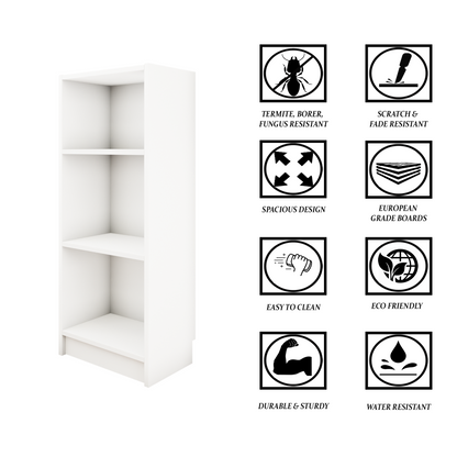 VIKI | BODHI | Bookrack / Bookshelves, Frosty White, Dark Wenge, Brussel Walnut