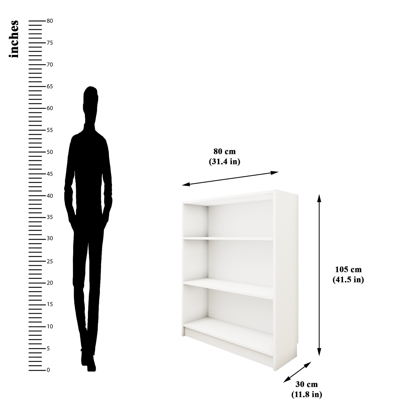 VIKI | BODHI | Bookrack / Bookshelves, Frosty White, Dark Wenge, Brussel Walnut