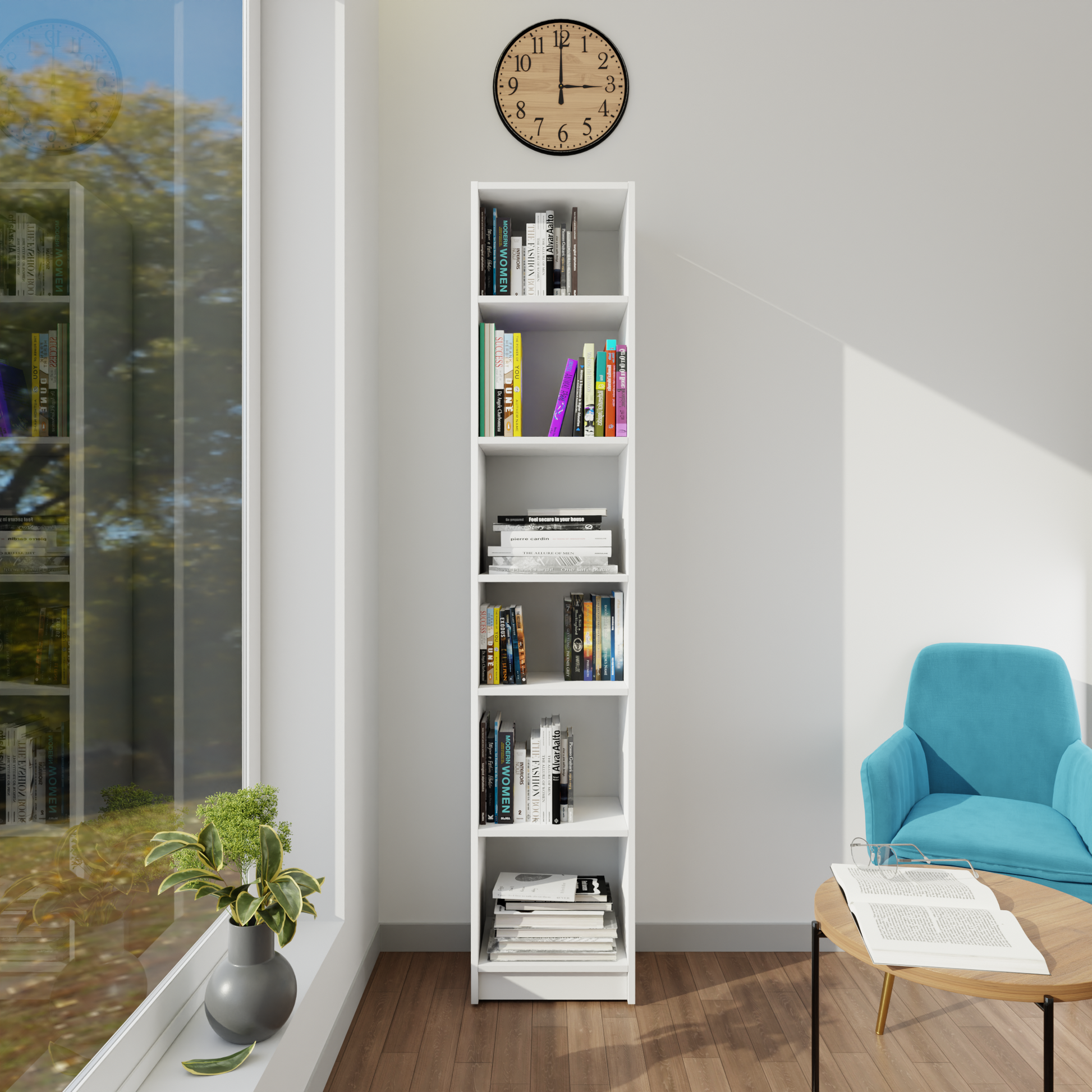 VIKI | BODHI | Bookrack / Bookshelves, Frosty White, Dark Wenge, Brussel Walnut  VIKI FURNITURE Frosty White  