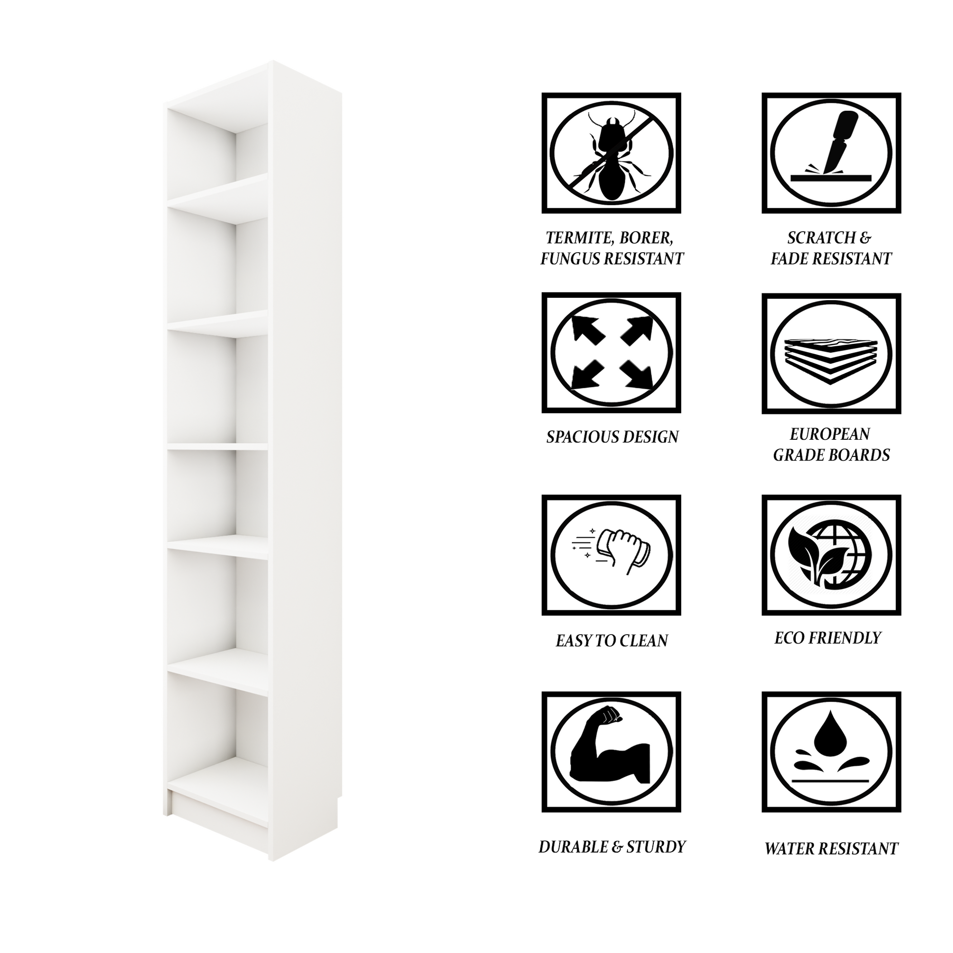 VIKI | BODHI | Bookrack / Bookshelves, Frosty White, Dark Wenge, Brussel Walnut  VIKI FURNITURE   