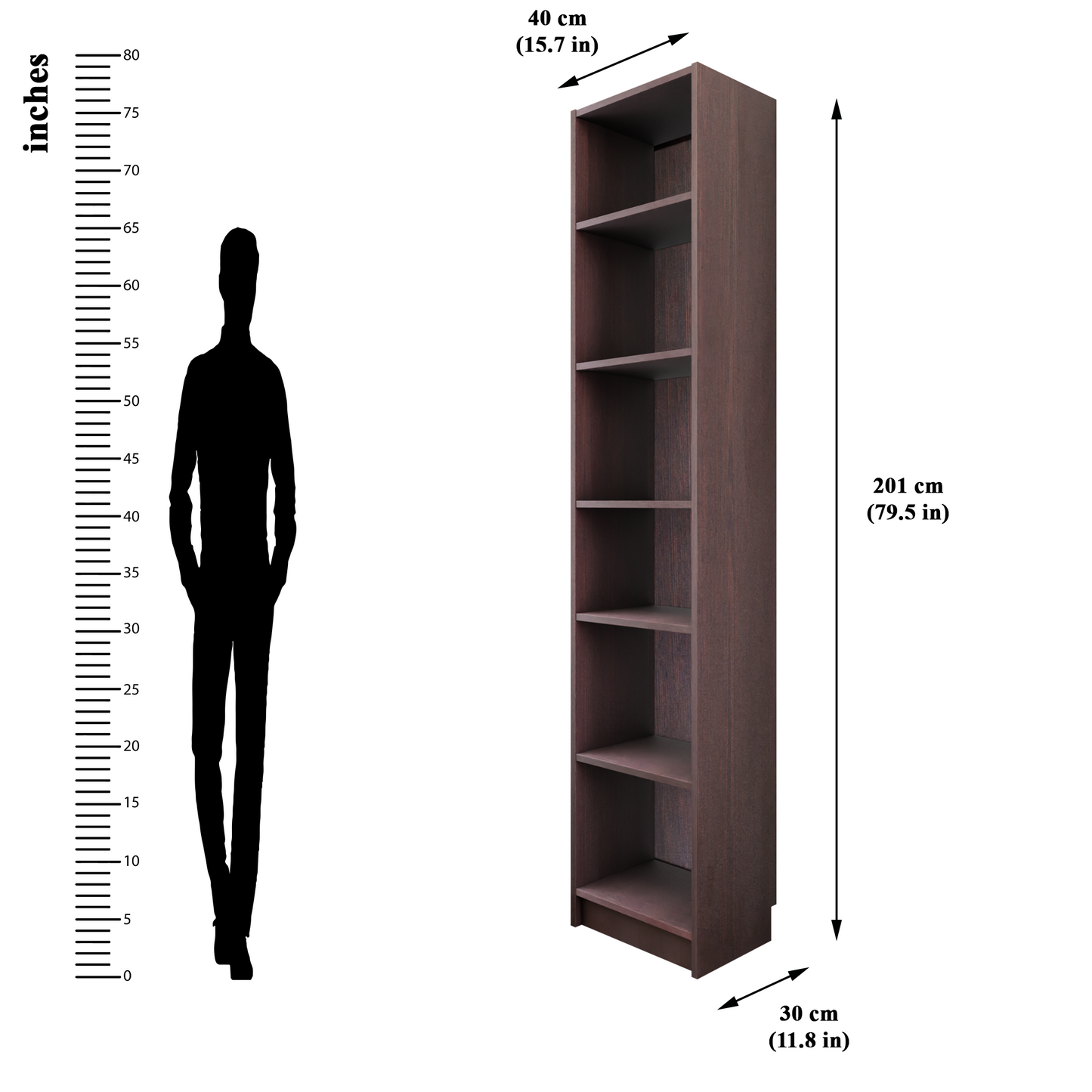 VIKI | BODHI | Bookrack / Bookshelves, Frosty White, Dark Wenge, Brussel Walnut  VIKI FURNITURE   