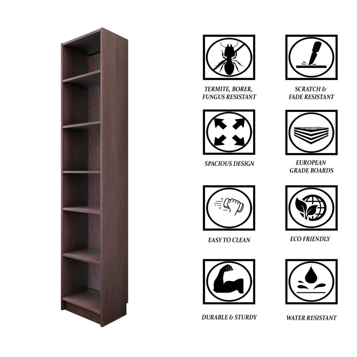 VIKI | BODHI | Bookrack / Bookshelves, Frosty White, Dark Wenge, Brussel Walnut  VIKI FURNITURE   