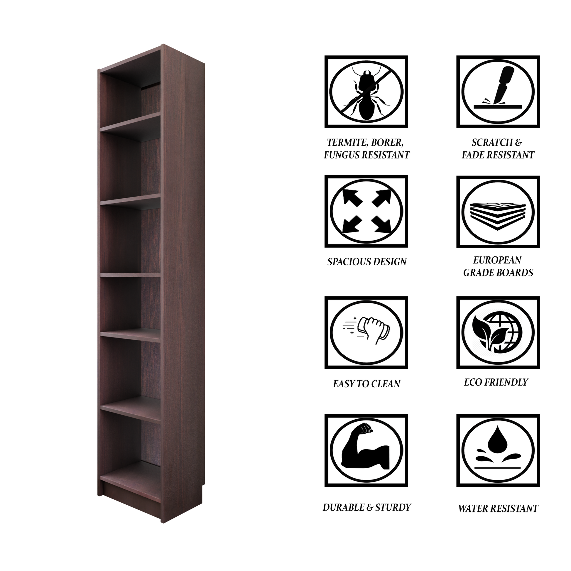 VIKI | BODHI | Bookrack / Bookshelves, Frosty White, Dark Wenge, Brussel Walnut  VIKI FURNITURE   