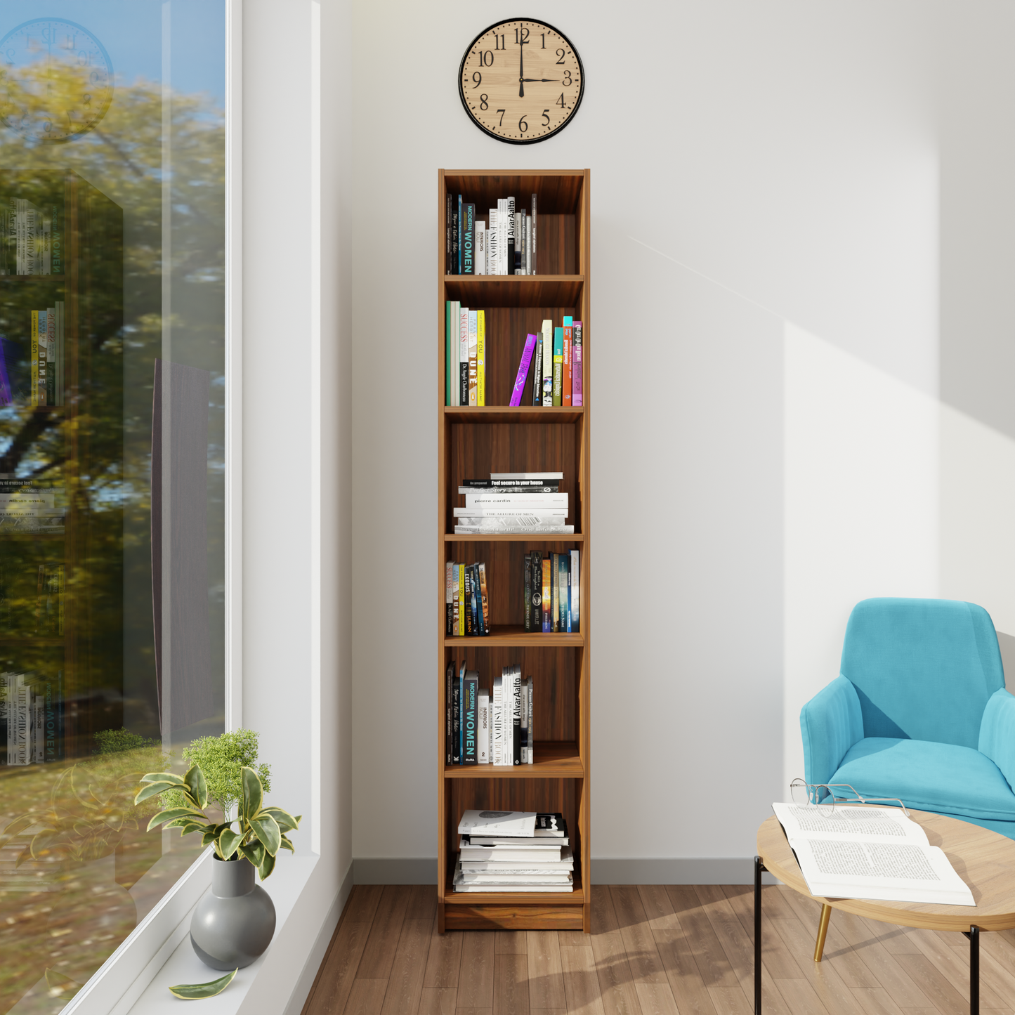 VIKI | BODHI | Bookrack / Bookshelves, Frosty White, Dark Wenge, Brussel Walnut  VIKI FURNITURE Brussel Walnut  