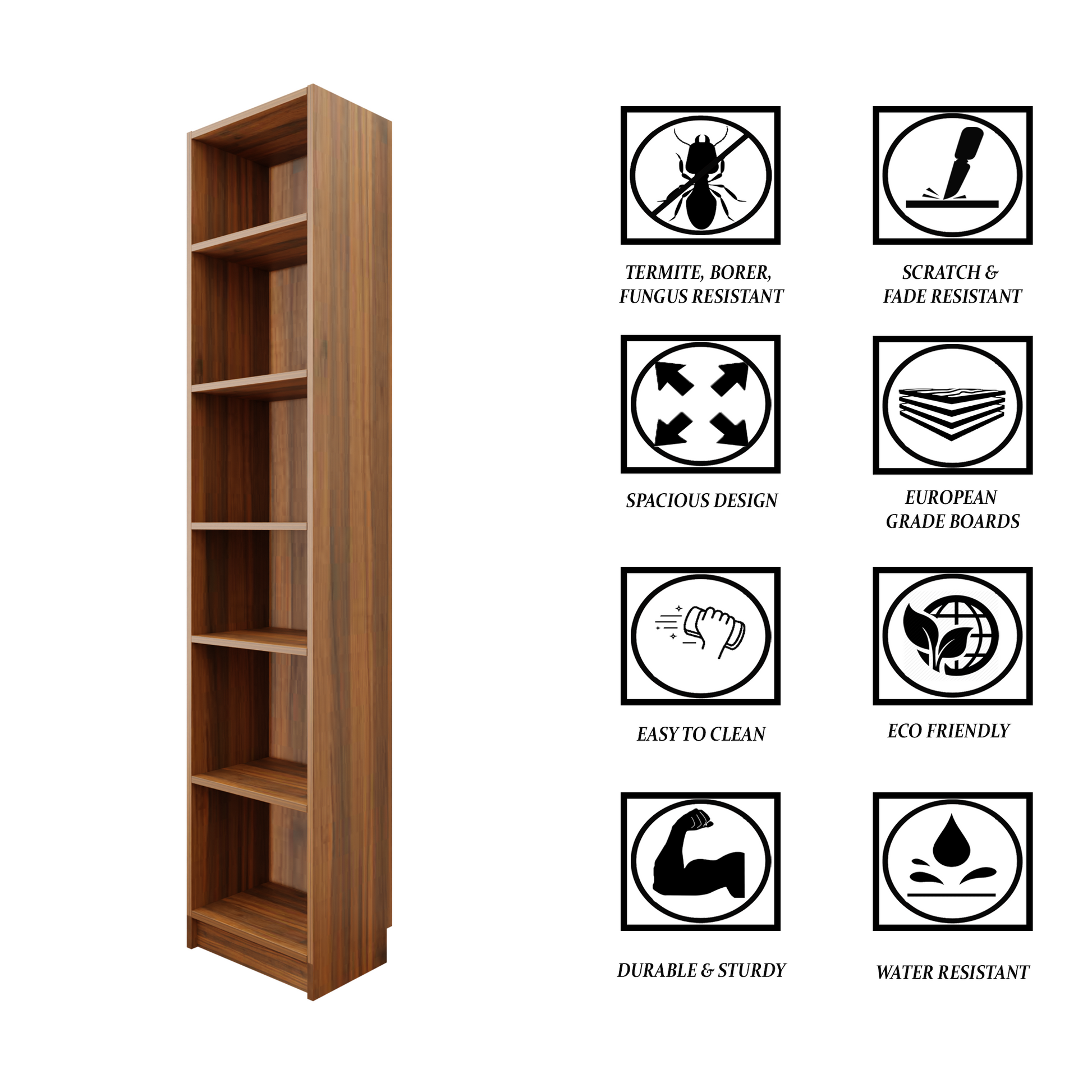 VIKI | BODHI | Bookrack / Bookshelves, Frosty White, Dark Wenge, Brussel Walnut  VIKI FURNITURE   