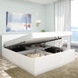 VIKI | Hydraulic Engineered Wood Bed with Storage, Bedroom Bed Bedroom Furniture Sets VIKI FURNITURE Frosty White Queen